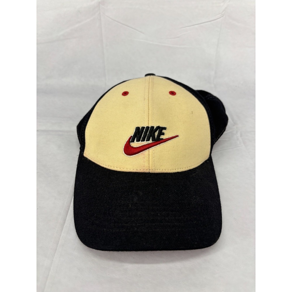 Nike Club Unstructured Futura Crown Baseball Hat Cap Mens Black Cream Wool 7 1/4